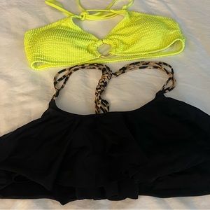 2 bikini tops.